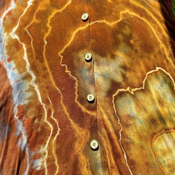 Katya Moon Dyes Earthy Geode Tie Dye Button Down Dress - NWOT - Picture 2 of 7
